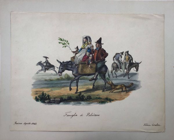Product image Famiglia di Paludano. Naples. Frédéric Coulon. Dessin original.