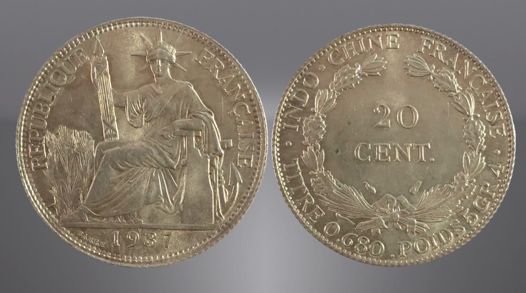 Image du produit Indochine. 20 centimes. 1937.