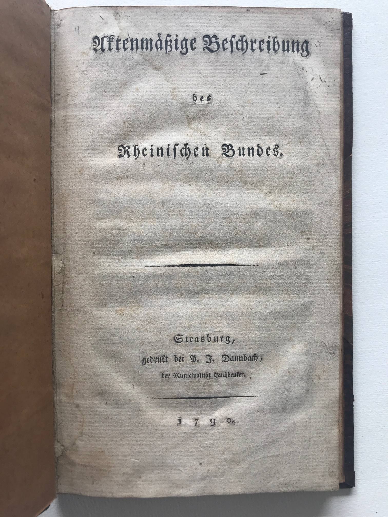 Miniature du produit Fédération du Rhin. Strasbourg, 1790.