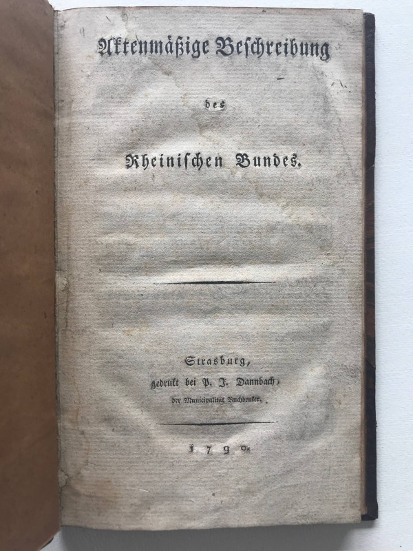 Image du produit Fédération du Rhin. Strasbourg, 1790.