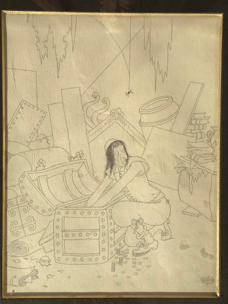 Productafbeelding Harpagon et sa cassette. Dessin original de Dubout.
