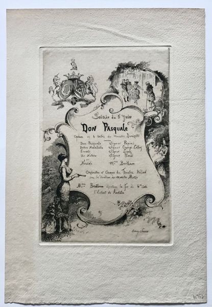 Productafbeelding Henry Somm. Programmes pour une représentation de Don Pasquale chez la marquise d'Osmond.