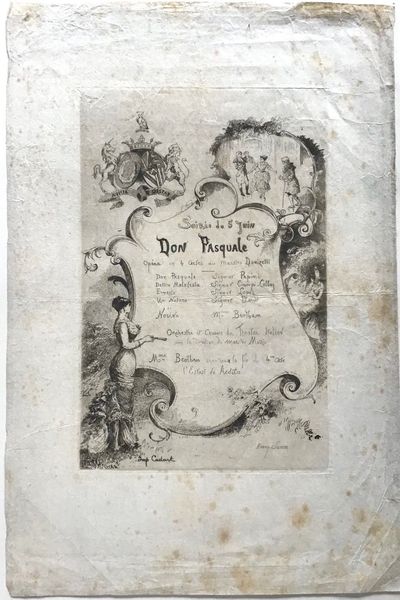 Productafbeelding Henry Somm. Programmes pour une représentation de Don Pasquale chez la marquise d'Osmond.