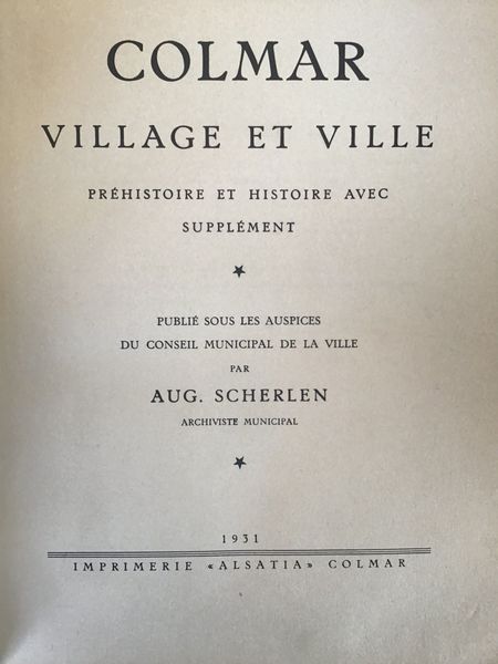 Productafbeelding Histoire de Colmar. Scherlen.