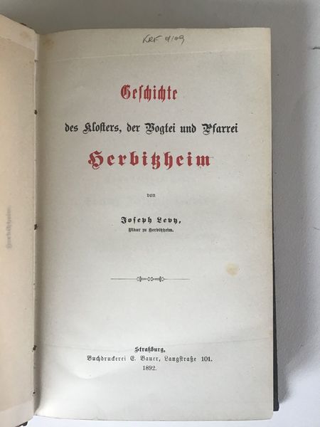 Productafbeelding Histoire de Herbitzheim. Alsace bossue.