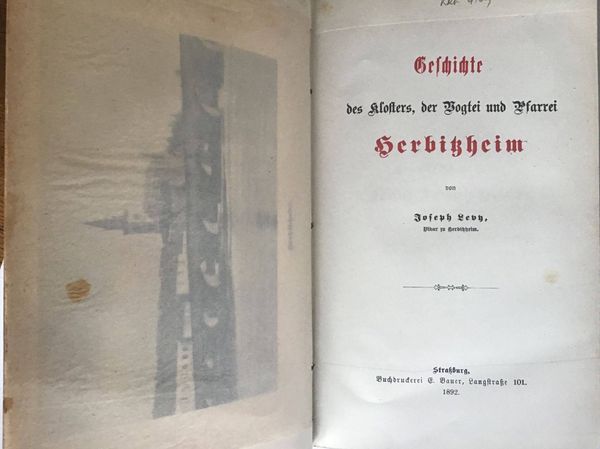Productafbeelding Histoire de Herbitzheim. Alsace bossue.