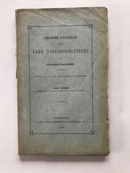 Productafbeelding Histoire naturelle des eaux strasbourgeoises. Reiber et Baldner.