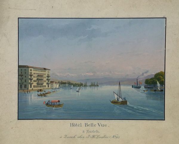 Product image Hôtel Belle Vue à Zurich. Gravure sur cuivre en couleur.
