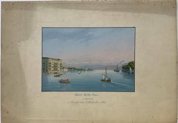 Product image Hôtel Belle Vue à Zurich. Gravure sur cuivre en couleur.