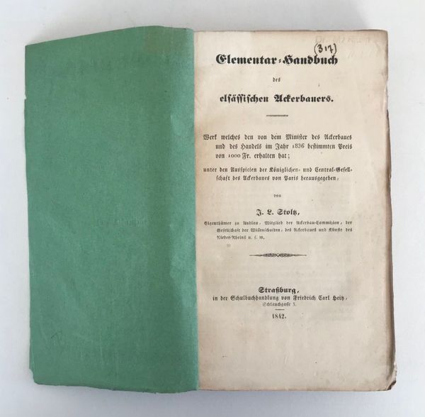Product image J. L. Stoltz. Elementar-handbuch des elsässischen Ackerbauers.