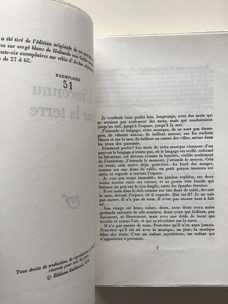 Productafbeelding J.M.G. le Clézio. L'inconnu sur la terre. Essai. Numéroté.