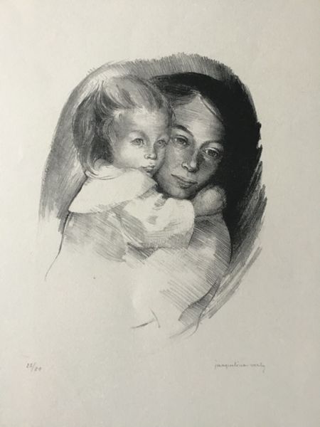 Productafbeelding Jacqueline Verly. Mère et enfant. Lithographie.