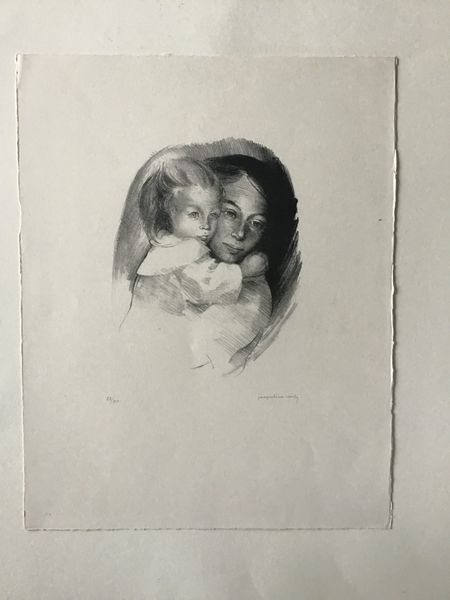 Productafbeelding Jacqueline Verly. Mère et enfant. Lithographie.