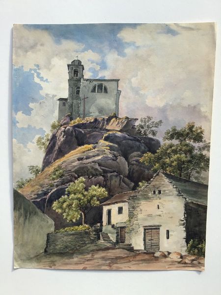 Productafbeelding Jacques Henri Juillerat (attribuée à). Aquarelle, église italienne.