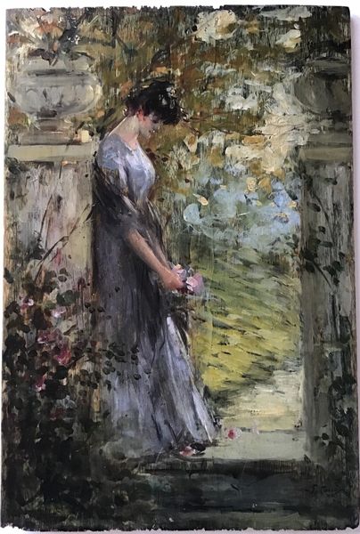 Produktbild Jeune fille songeuse, au bouquet.