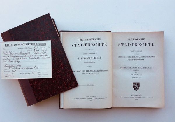 Product image Joseph Gény. Droit de la ville de Sélestat.