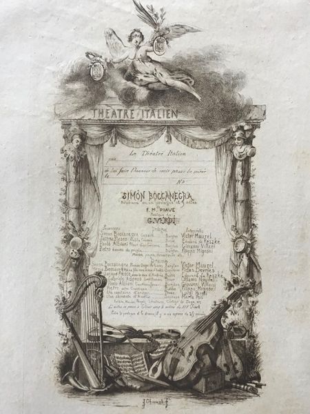 Product image Jules Adolphe Chauvet. Théâtre italien. Simon Boccanegra. Invitation.