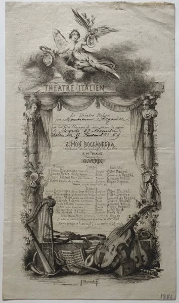 Product image Jules Adolphe Chauvet. Théâtre italien. Simon Boccanegra. Invitation.