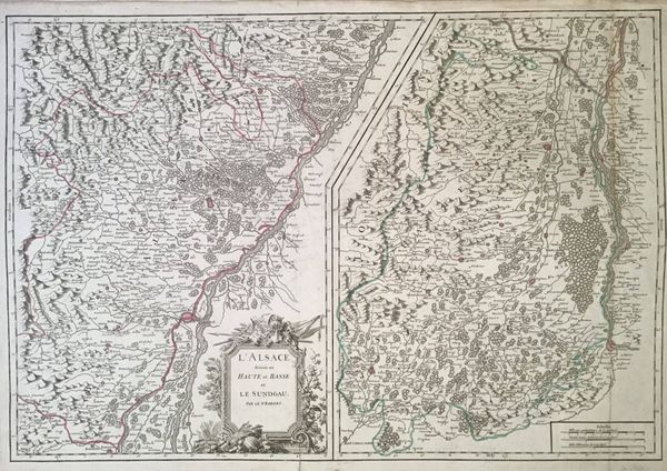 Image du produit L'Alsace divisée en Haute et Basse et le Sundgau. De Vaugondy.