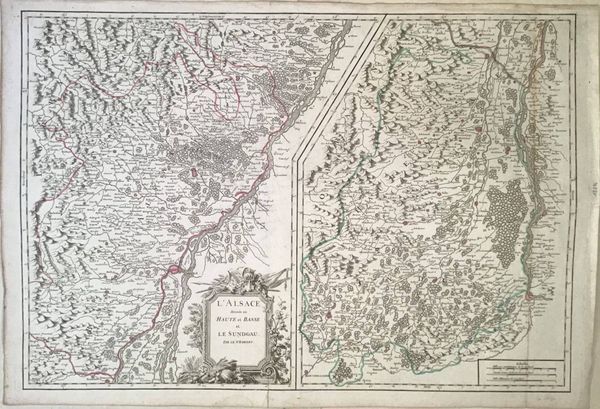 Image du produit L'Alsace divisée en Haute et Basse et le Sundgau. De Vaugondy.