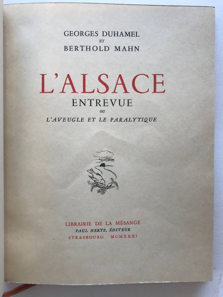 Produktbild L'Alsace entrevue. Duhamel, Berthold Mahn.