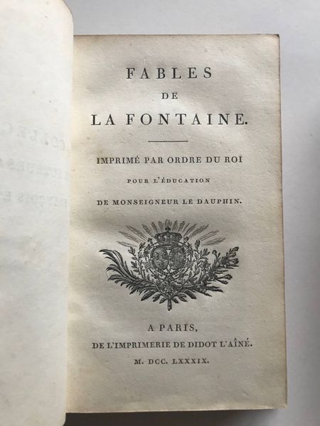 Productafbeelding La Fontaine. Fables. Didot 1789.