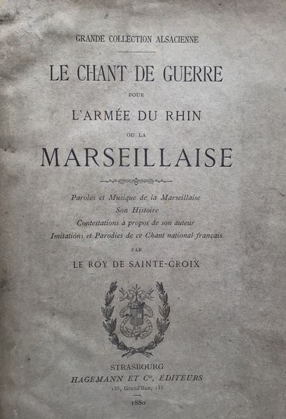 Produktbild La Marseillaise. Le Roy de Sainte Croix.
