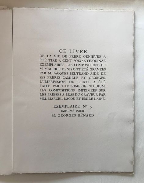 Image du produit La vie de Frère Genièvre illustrée par Maurice Denis.