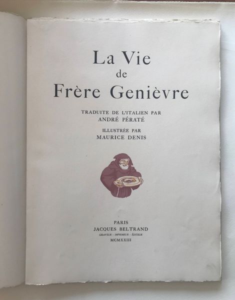Image du produit La vie de Frère Genièvre illustrée par Maurice Denis.
