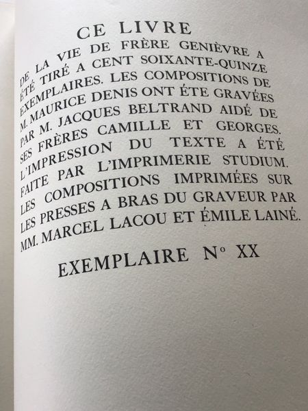 Image du produit La vie de Frère Genièvre illustrée par Maurice Denis.