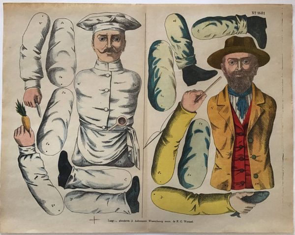 Productafbeelding Le Cuisinier & le pêcheur. Pantins à monter. Imagerie de Wissembourg.