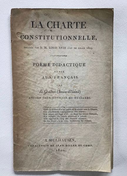 Product image Le Gendre. Poème didactique dédié aux français. Mulhouse.