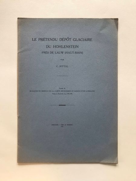 Image du produit Le prétendu dépôt glaciaire du Hohlenstein près de Law.