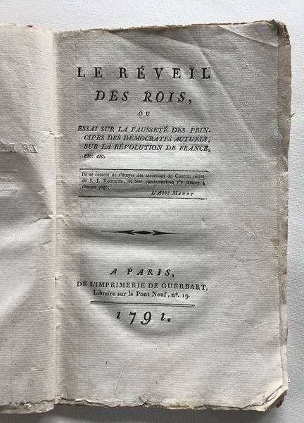 Image du produit Le réveil des rois. Paris. 1791.