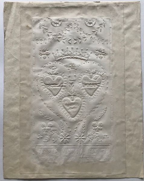 Productafbeelding Les trois coeurs brûlants d’amour. Papier au motif piqué.