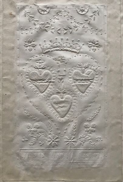 Productafbeelding Les trois coeurs brûlants d’amour. Papier au motif piqué.