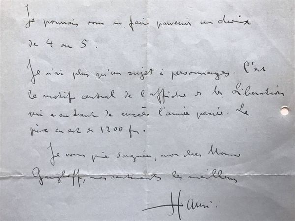 Produktbild Lettre de Hansi à la Galerie Gangloff.