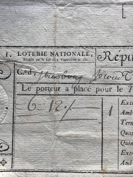 Productafbeelding Loterie nationale. Strasbourg. An 10.