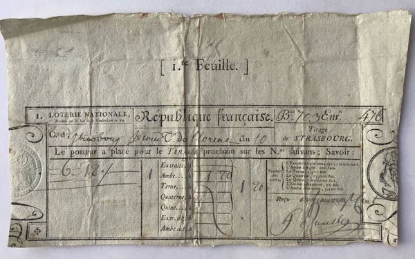 Productafbeelding Loterie nationale. Strasbourg. An 10.