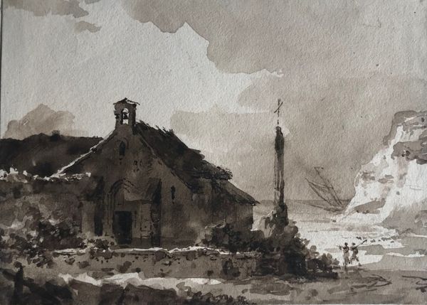 Produktbild Louis Jules Frédéric Villeneuve. Chapelle au bord de mer. Normandie.