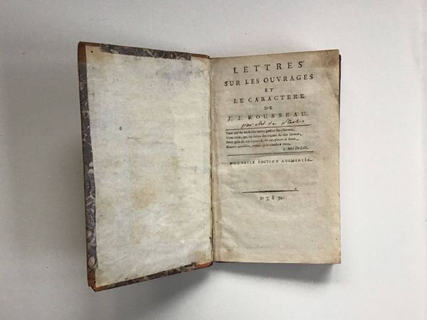 Productafbeelding Madame la Baronne de Staël. Lettres sur Rousseau.