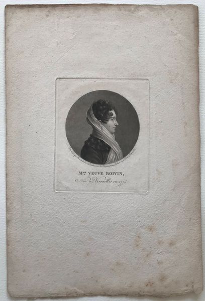 Productafbeelding Madame Veuve Boivin, Née à Versailles en 1774. Physionotrace de Bouchardy.