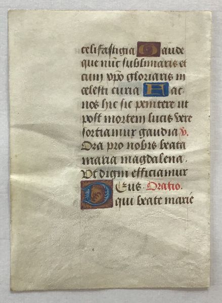 Productafbeelding Manuscrit. Feuillet d'un livre d'heures du XVe siècle.