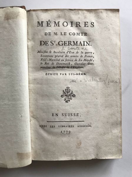 Product image Mémoires de Monsieur le Comte de Saint Germain.