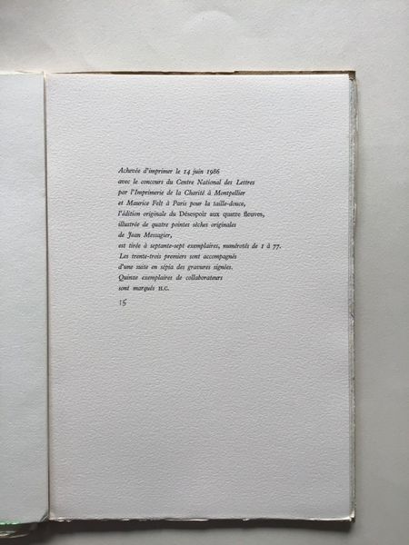 Productafbeelding Messagier. Désespoir. Estampes originales. Fata Morgana.