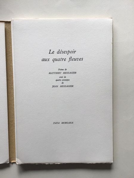 Productafbeelding Messagier. Désespoir. Estampes originales. Fata Morgana.