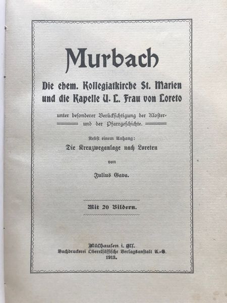 Produktbild Murbach. Julius Gava. 1913.