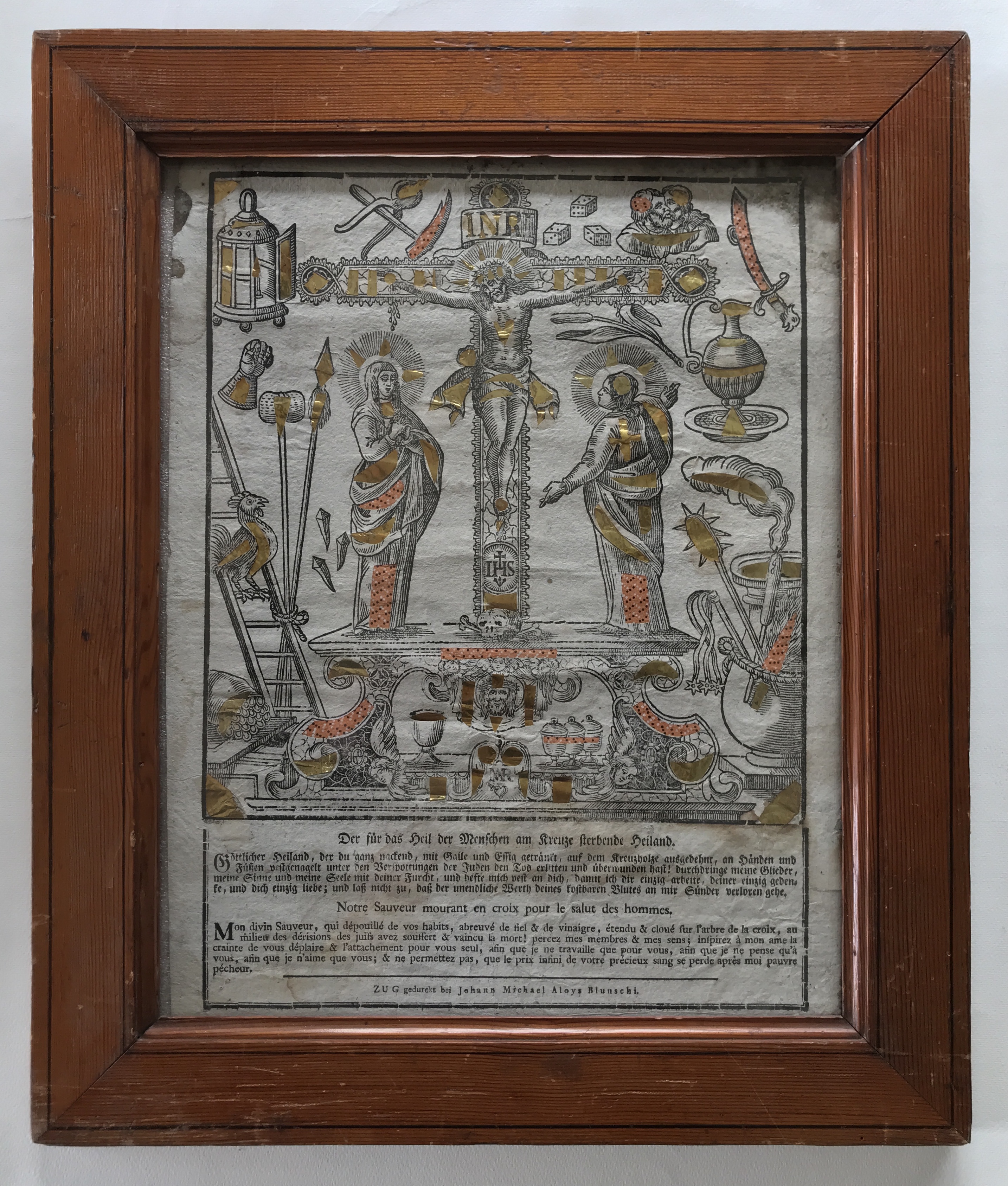 Product Notre Sauveur mourant en croix pour le salut des hommes . Grande gravure ajourée. Fin du XVIIIe siècle thumbnail