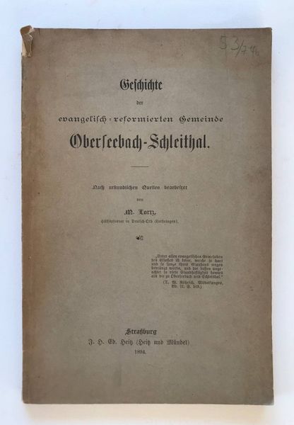 Productafbeelding Oberseebach Schleithal. Lortz.
