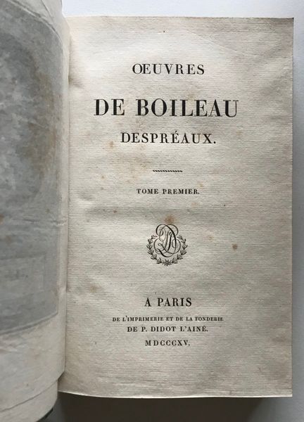 Productafbeelding Oeuvres de Boileau. Belle reliure empire.